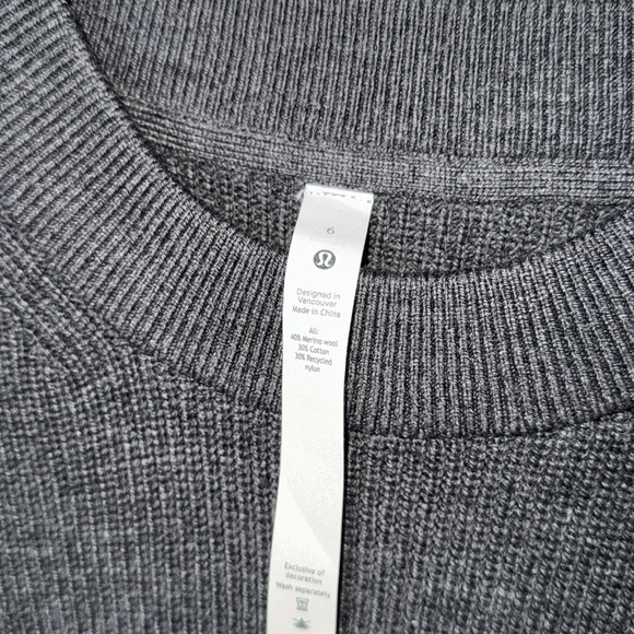 Lululemon athletica sweater Merino wool cotton NEW 6 ribbed blend crew neck - Picture 5 of 8